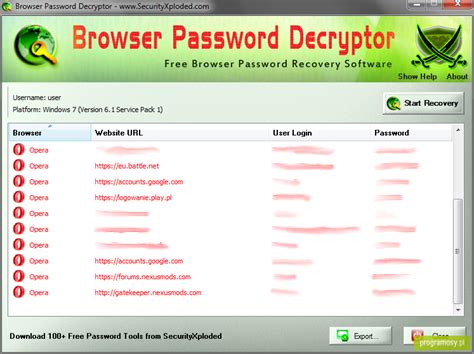 Browser Password Decryptor 15.1